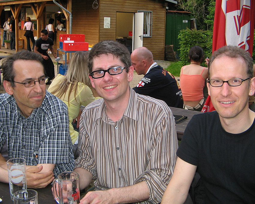 The founding team of IMKI/ZeMKI: Prof. Dr. Winfried Pauleit, Prof. Dr. Andreas Hepp, and Prof. Dr. Andreas Breiter (from left to right)